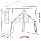 Party-Zelt Rot 200 x 200 x 240 cm PE und Stahl