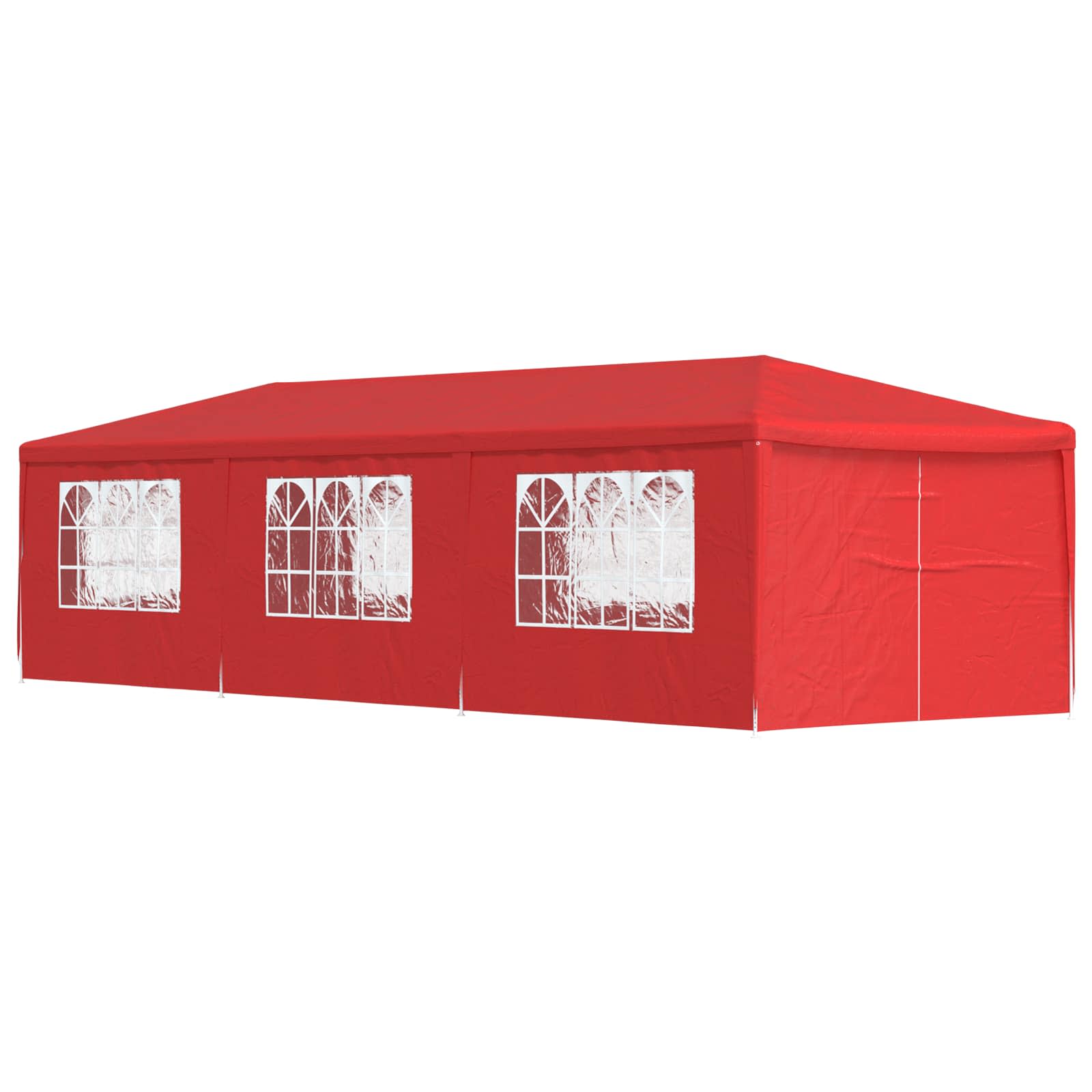 Party-Zelt 900 x 300 x 255 cm Rot PE und Stahl