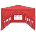 Party-Zelt 1200 x 300 x 255 cm Rot PE und Stahl