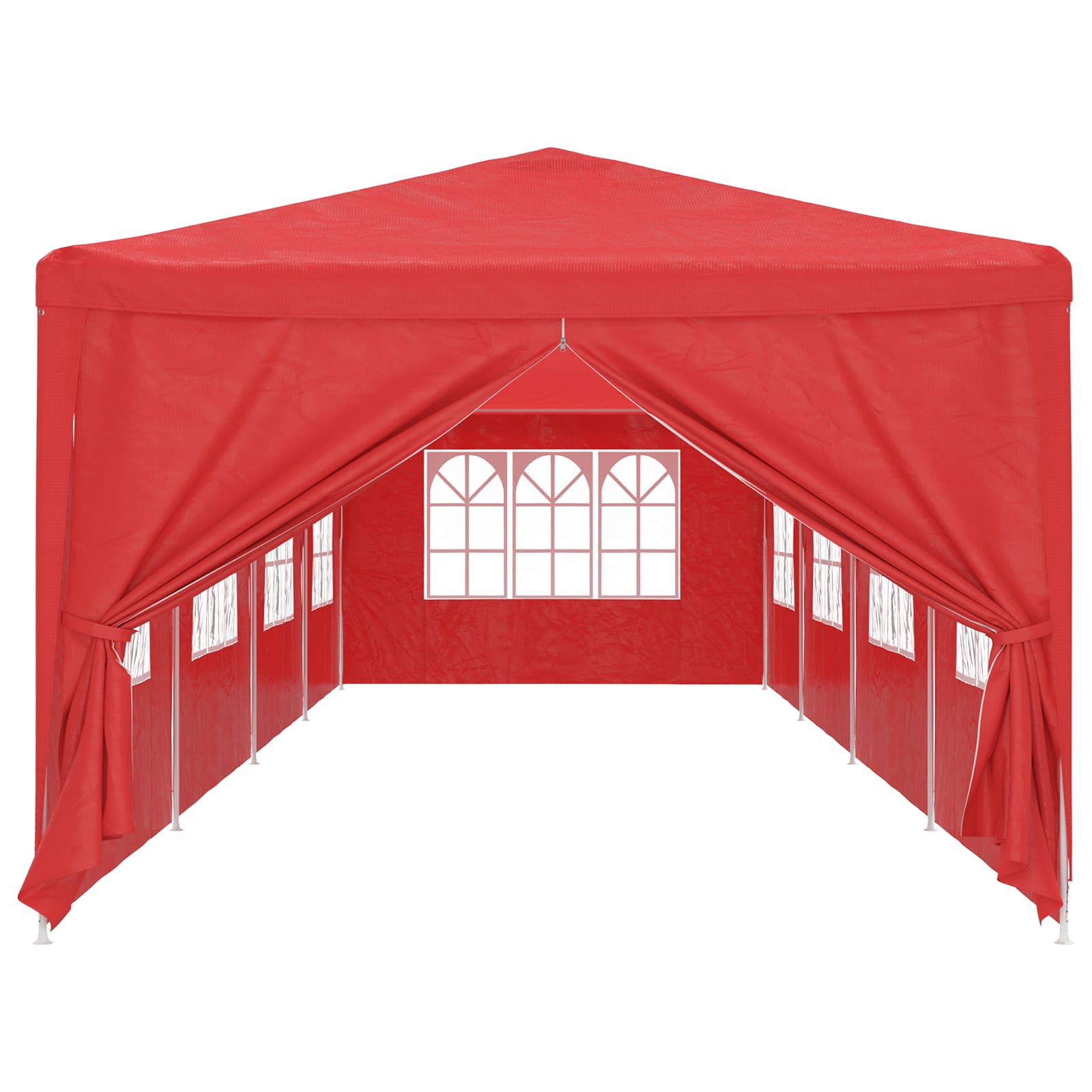 Party-Zelt 1200 x 300 x 255 cm Rot PE und Stahl