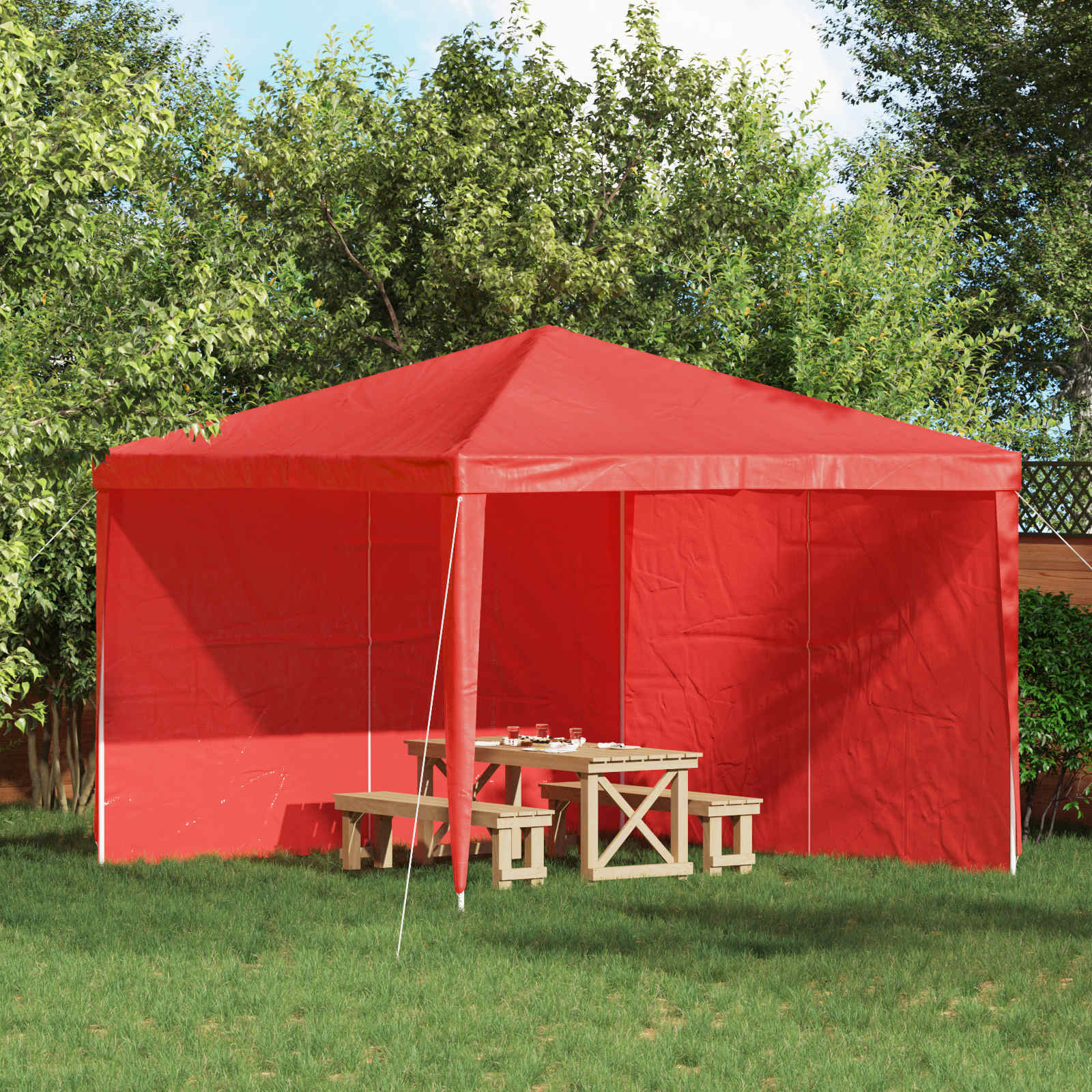 Party Zelt Seitenteil 2 pcs Rot 300 x 195 cm PE und Stahl