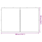 Party Zelt Seitenteil 2 pcs Rot 300 x 195 cm PE und Stahl