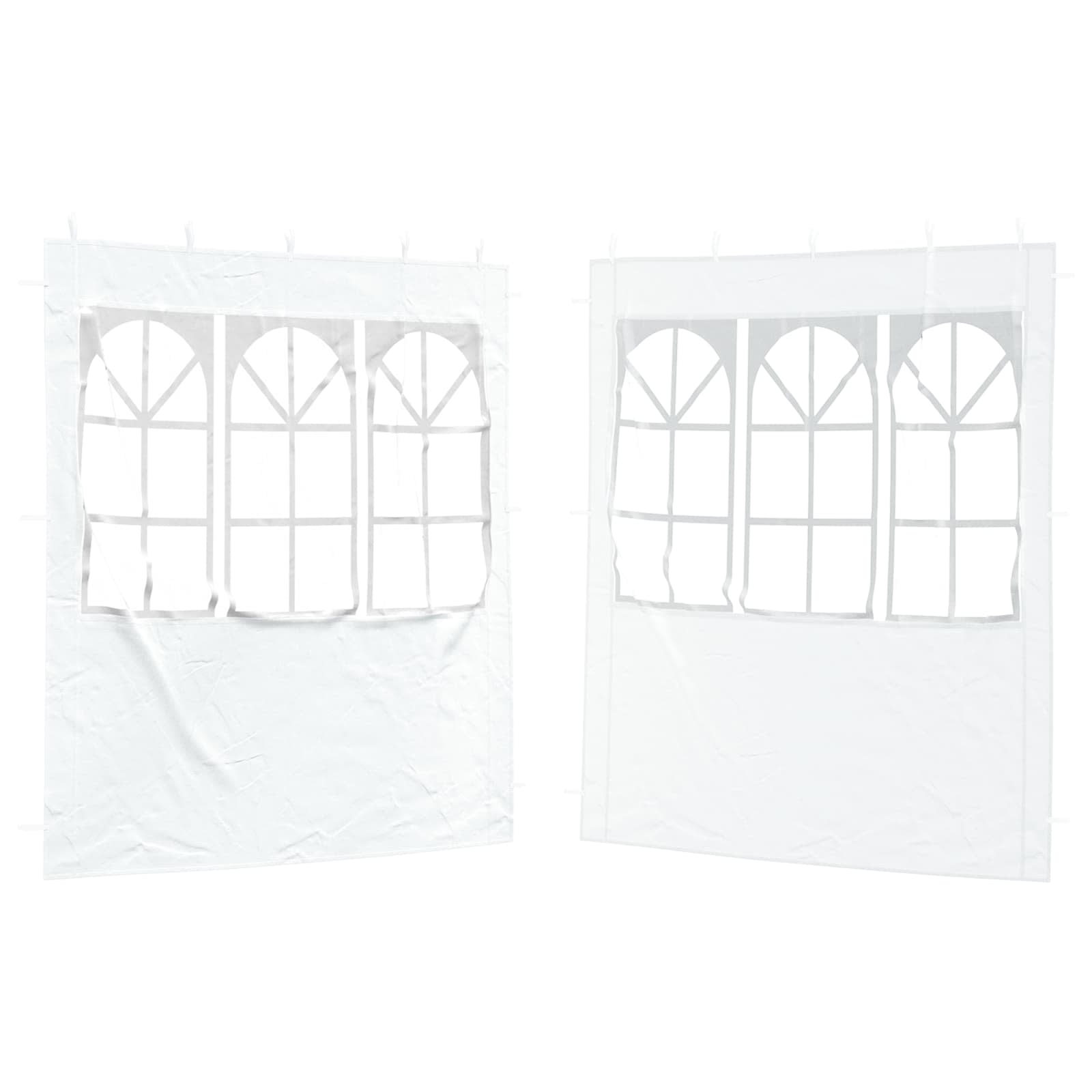 Party Zelt Seitenteil 2 pcs 200 x 195 cm Weiß PE und Stahl