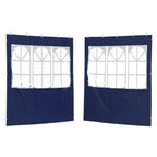 Party Zelt Seitenteil 2 pcs 200 x 195 cm Blau PE und Stahl