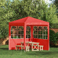 Party Zelt Seitenteil 2 pcs 200 x 195 cm Rot PE und Stahl