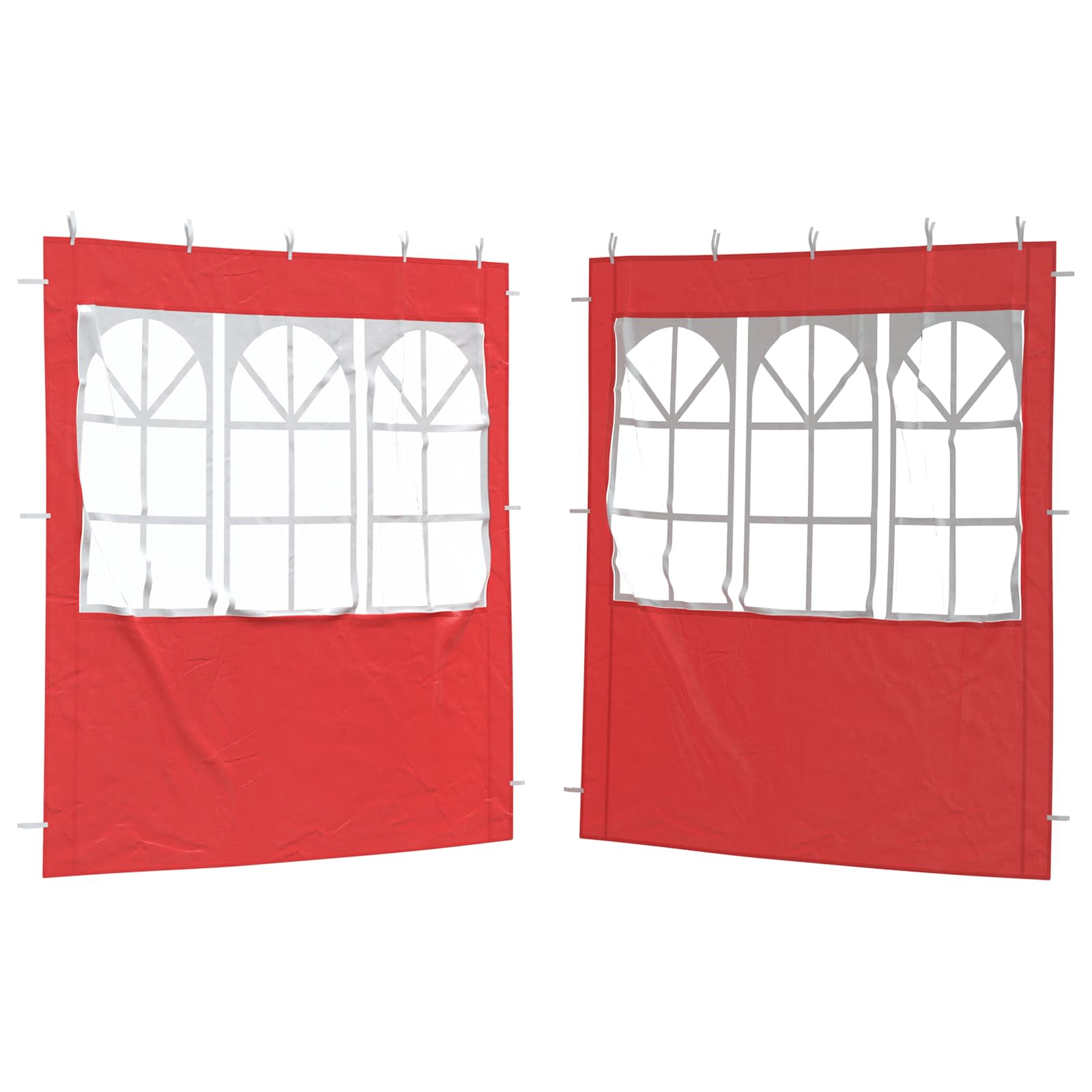 Party Zelt Seitenteil 2 pcs 200 x 195 cm Rot PE und Stahl