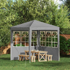 Party Zelt Seitenteil 2 pcs 200 x 195 cm Hellgrau PE und Stahl