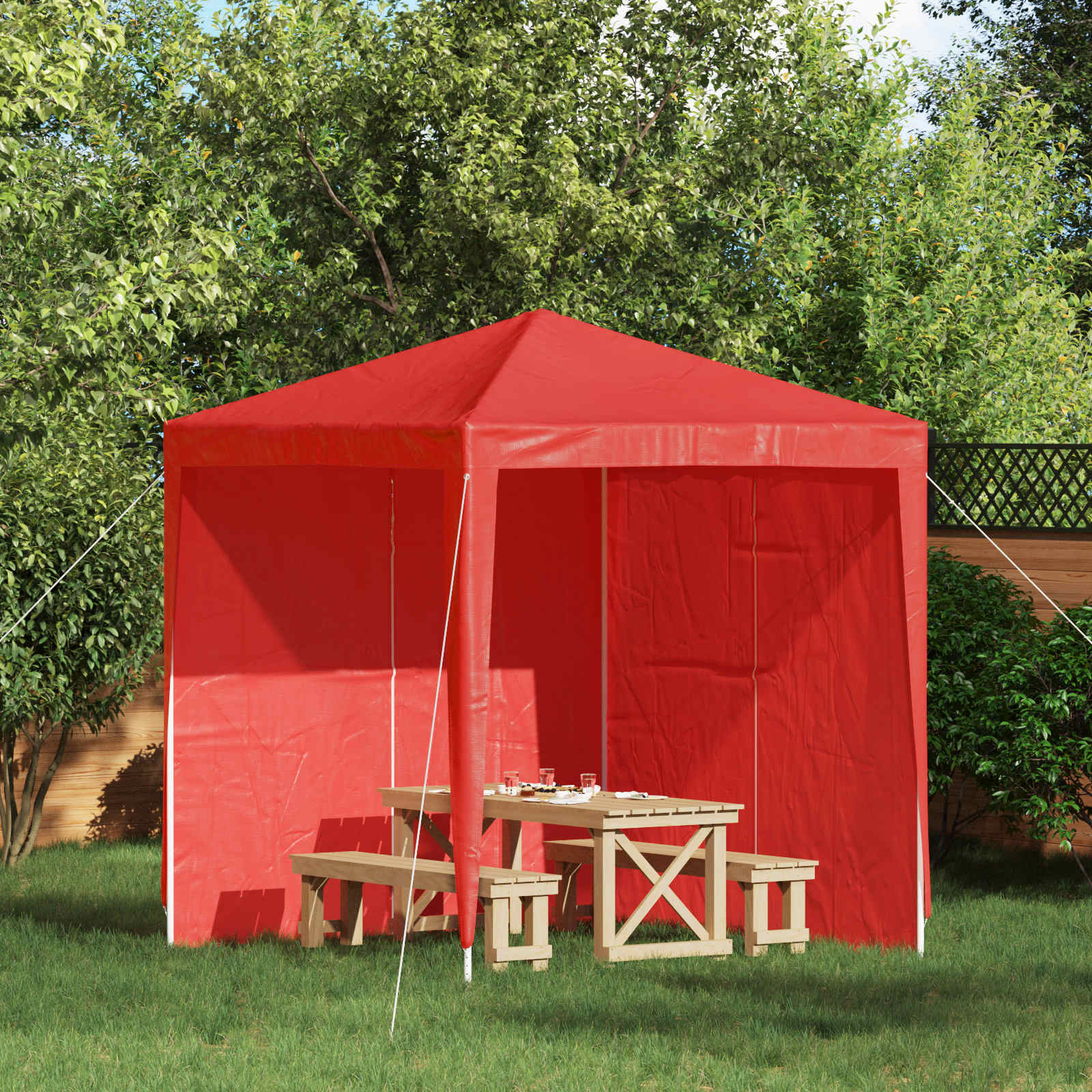 Party Zelt Seitenteil 2 pcs Rot 200 x 195 cm PE und Stahl