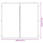 Party Zelt Seitenteil 2 pcs Hellgrau 200 x 195 cm PE und Stahl