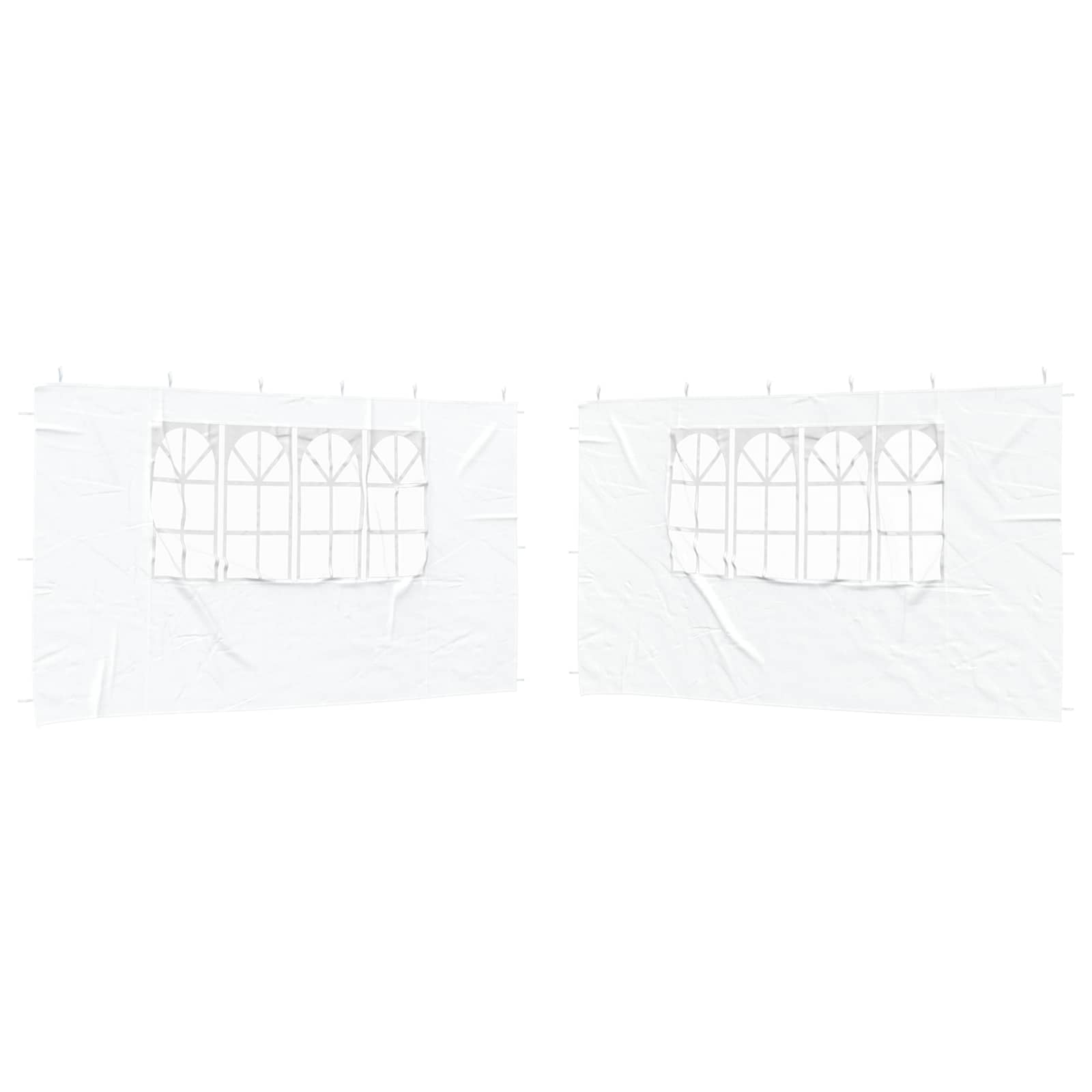Party Zelt Seitenteil 2 pcs 400 x 195 cm Weiß PE und Stahl