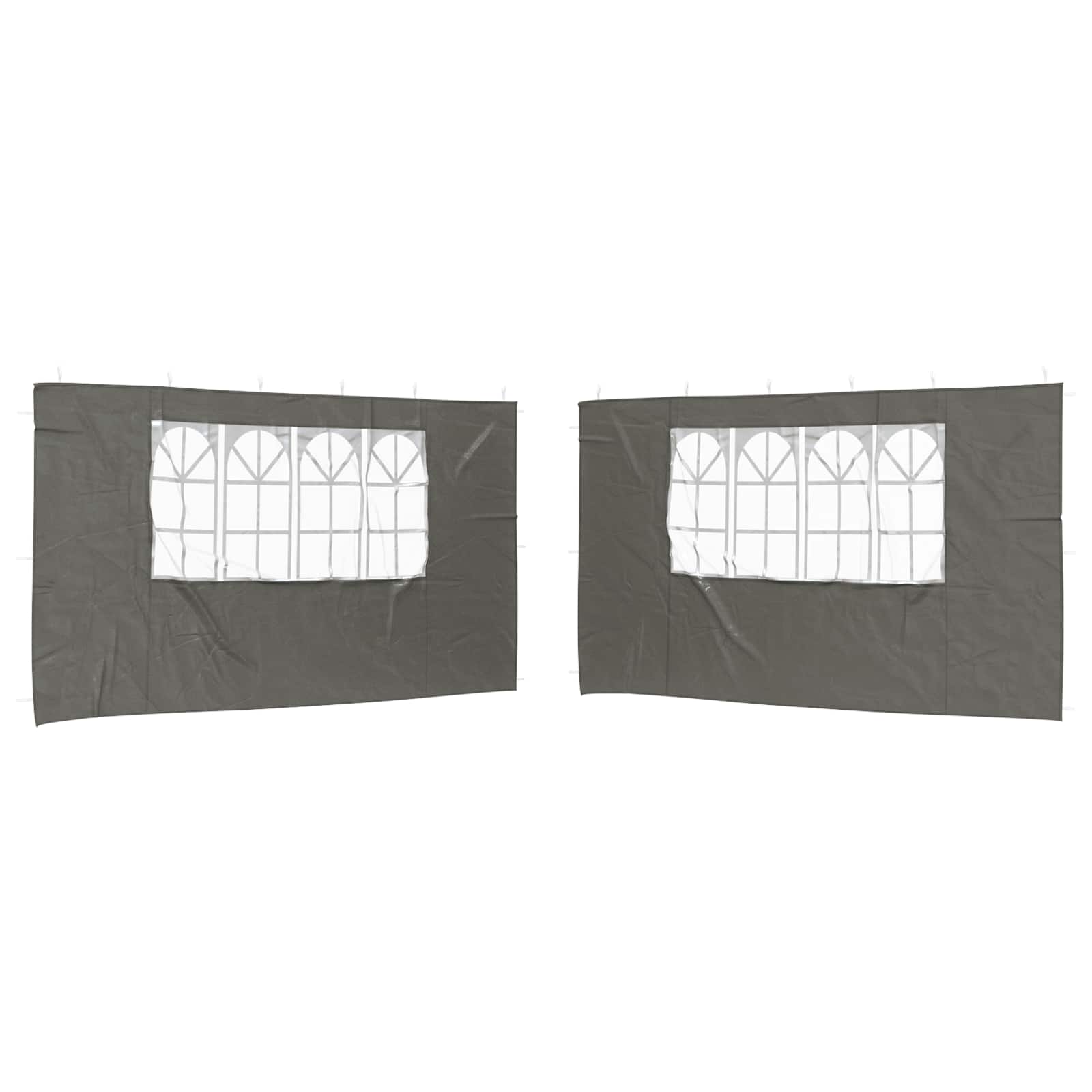 Party Zelt Seitenteil 2 pcs 400 x 195 cm Anthrazit PE und Stahl