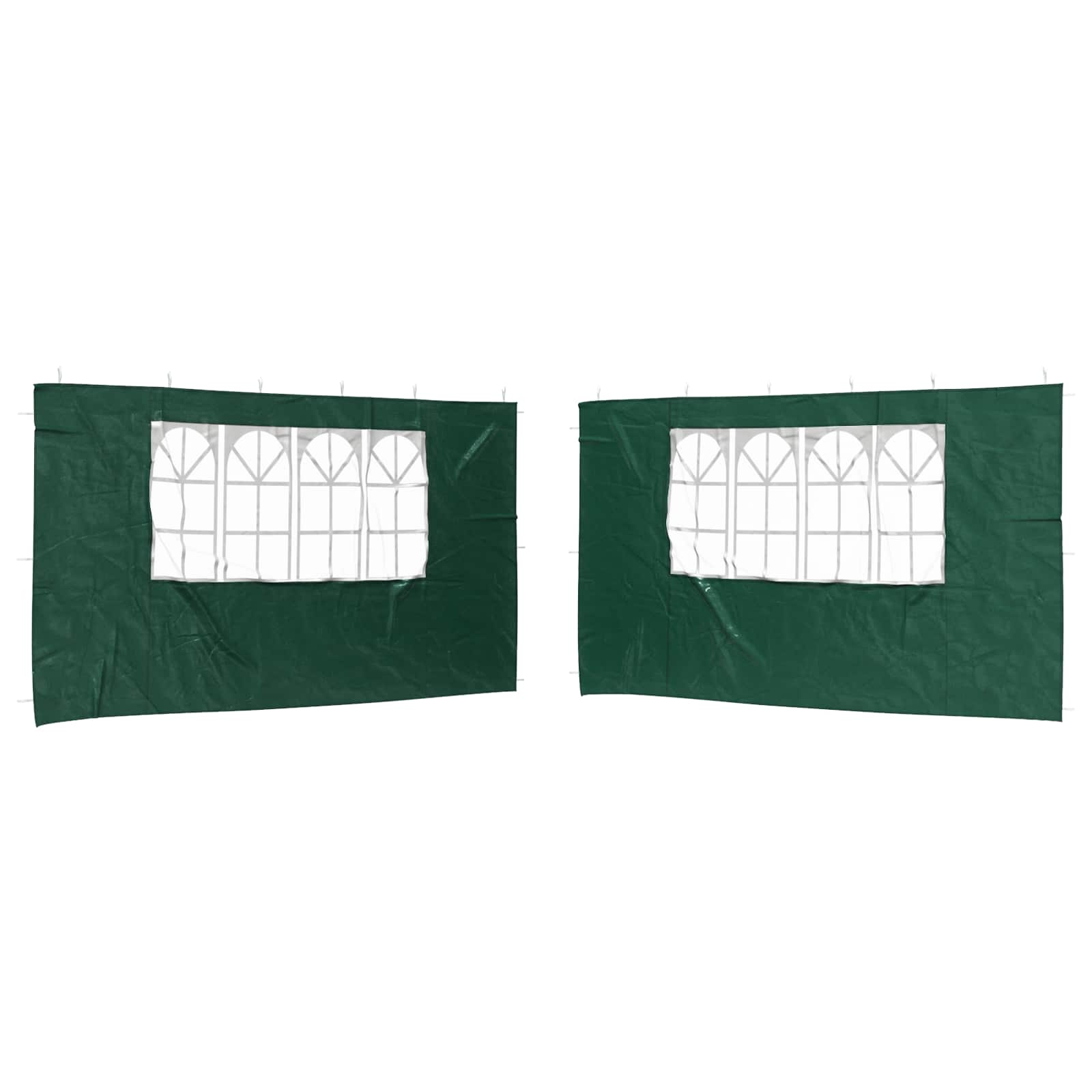 Party Zelt Seitenteil 2 pcs 400 x 195 cm Grün PE und Stahl