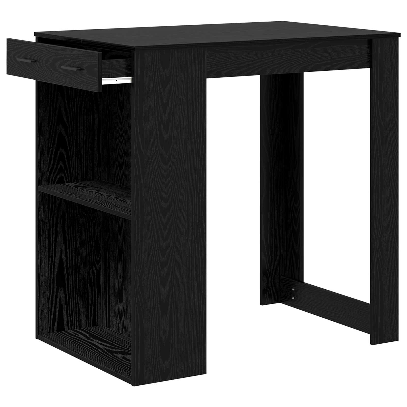 Bartisch Schwarz Eichen-Optik 102 x 70 x 103,5 cm Holzwerkstoff
