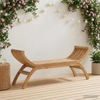 Gartenbank 2-Sitzanzahl 126 cm Massivholz Teak Natur