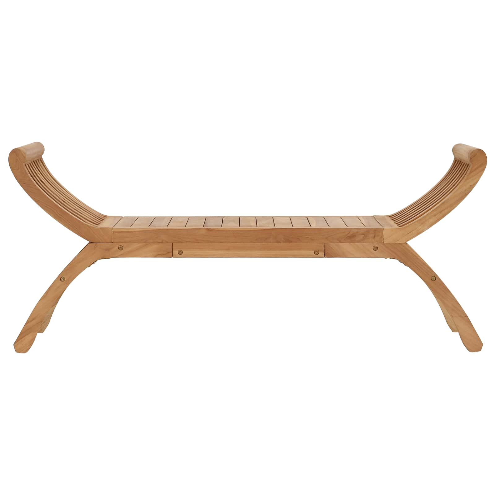 Gartenbank 2-Sitzanzahl 126 cm Massivholz Teak Natur