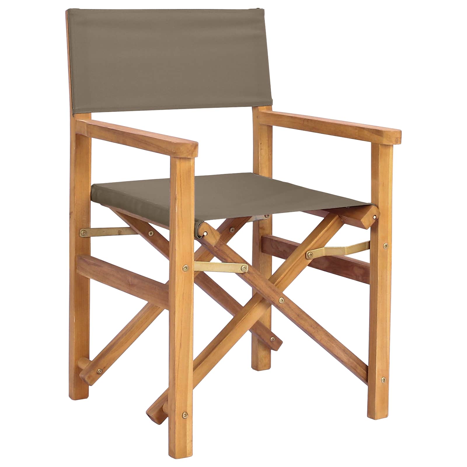 Esszimmerstuhl Braun und Taupe 56 x 54 x 87 cm Massivholz Teak