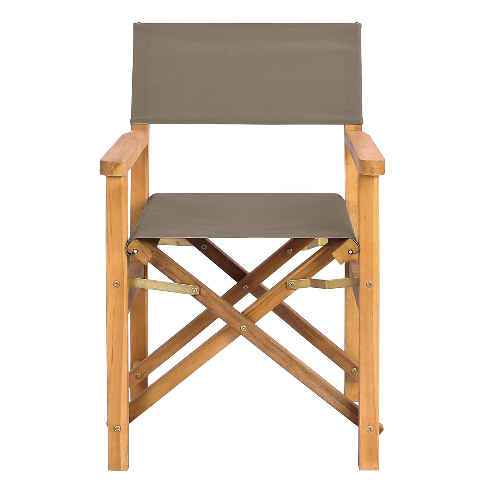 Esszimmerstuhl Braun und Taupe 56 x 54 x 87 cm Massivholz Teak