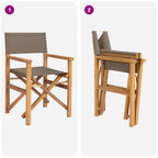 Esszimmerstuhl Braun und Taupe 56 x 54 x 87 cm Massivholz Teak