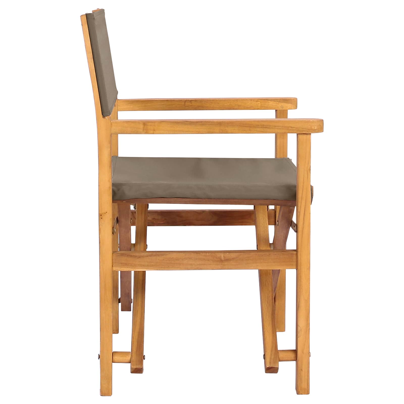 Esszimmerstuhl Braun und Taupe 56 x 54 x 87 cm Massivholz Teak
