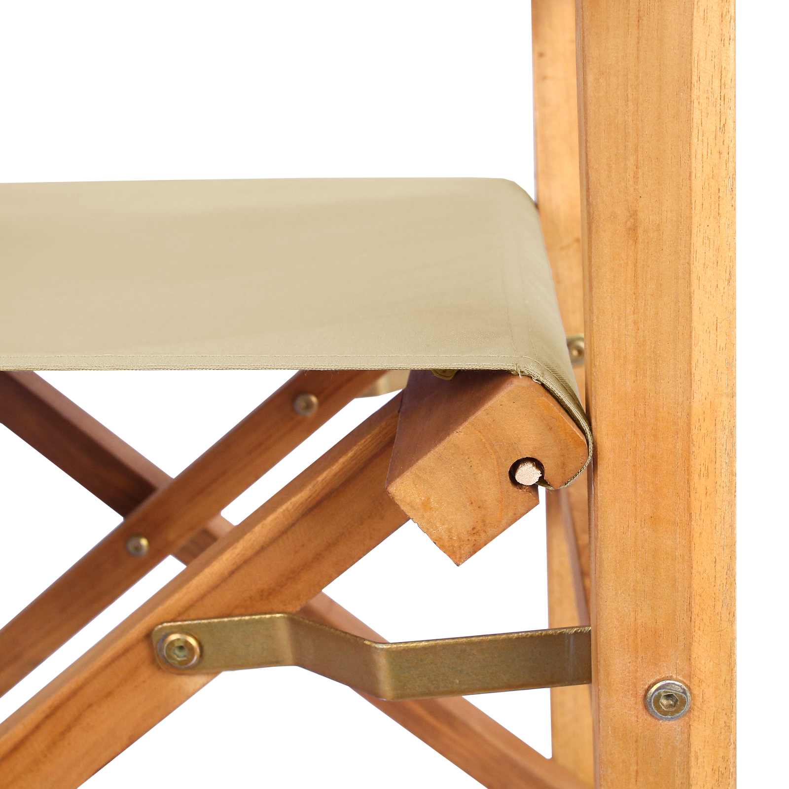 Esszimmerstuhl Braun und Beige 56 x 54 x 87 cm Massivholz Teak