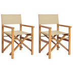 Esszimmerstuhl Braun und Beige 56 x 54 x 87 cm Massivholz Teak