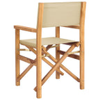 Esszimmerstuhl Braun und Beige 56 x 54 x 87 cm Massivholz Teak
