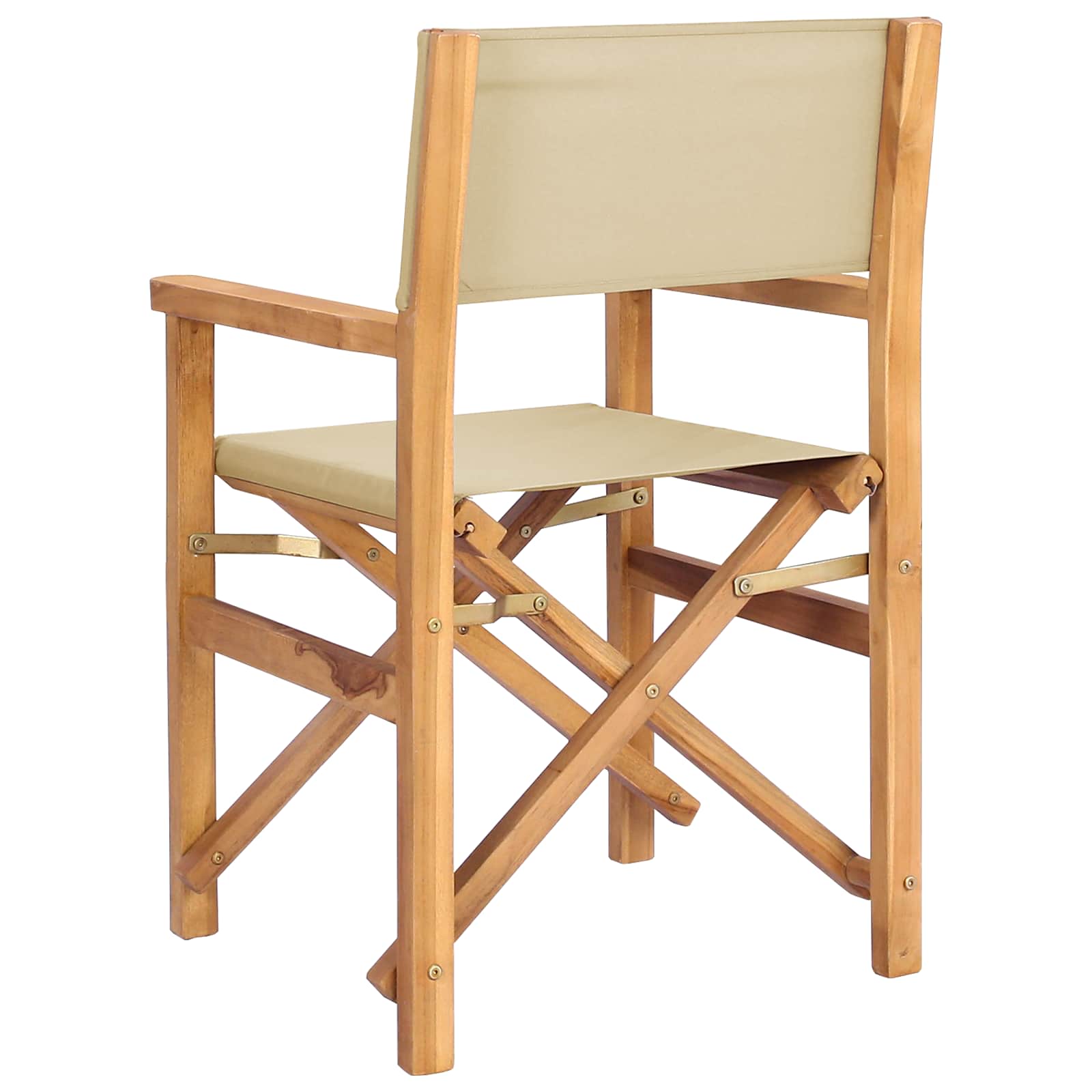 Esszimmerstuhl Braun und Beige 56 x 54 x 87 cm Massivholz Teak
