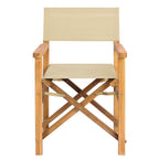 Esszimmerstuhl Braun und Beige 56 x 54 x 87 cm Massivholz Teak