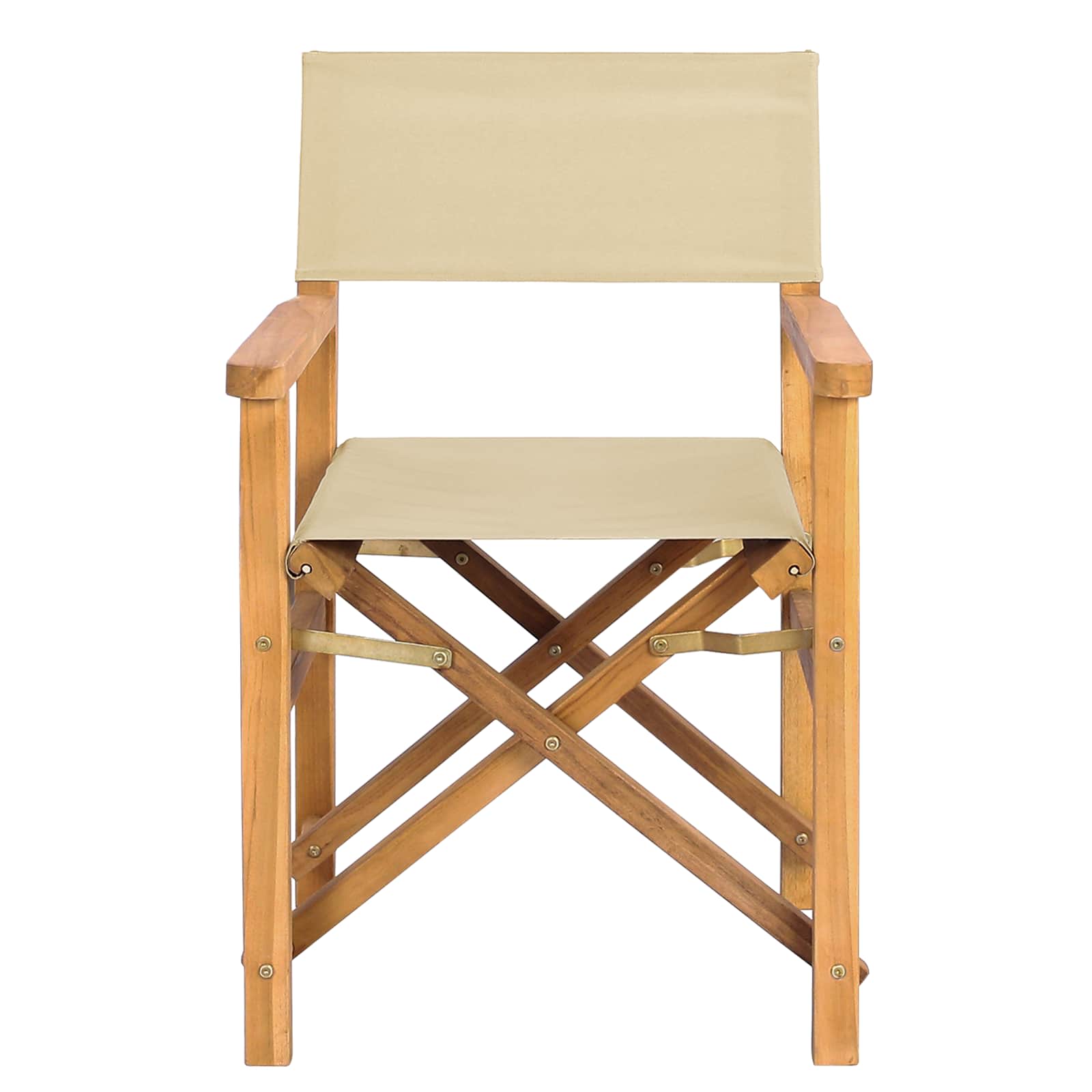Esszimmerstuhl Braun und Beige 56 x 54 x 87 cm Massivholz Teak