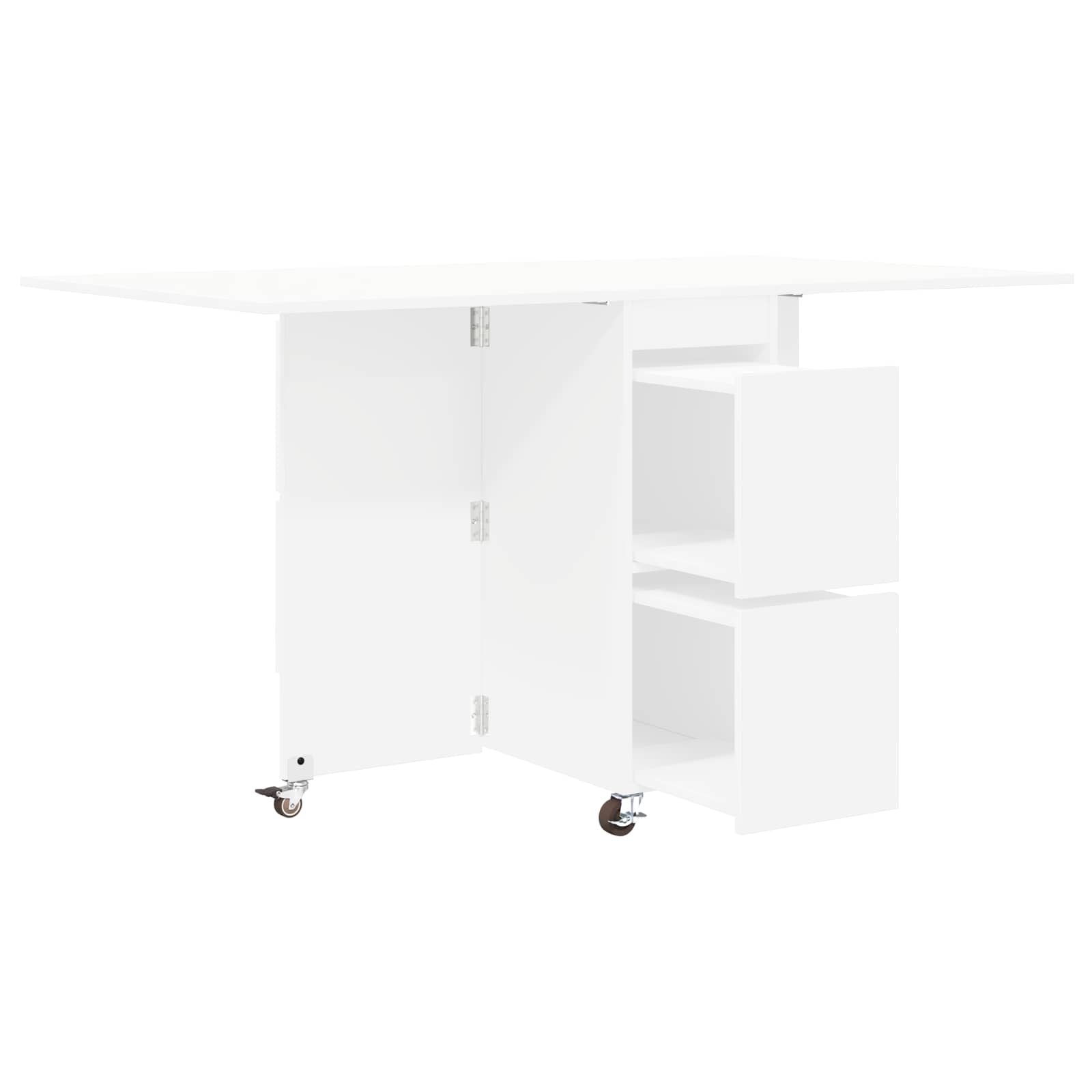 Esstisch 2 pcs 140 x 80 x 77 cm Holzwerkstoff Weiß Rechtwinklig