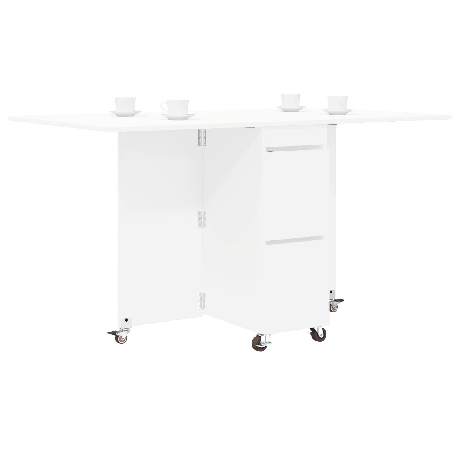 Esstisch 2 pcs 140 x 80 x 77 cm Holzwerkstoff Weiß Rechtwinklig