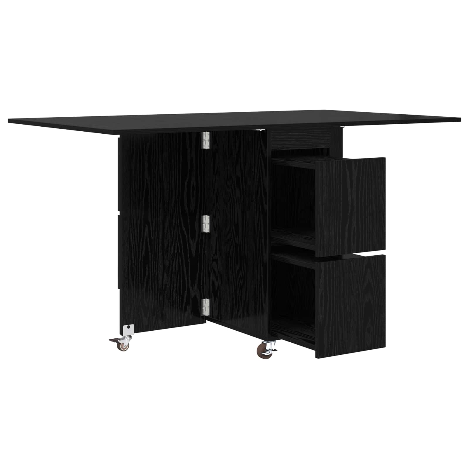 Esstisch 2 pcs 140 x 80 x 77 cm Holzwerkstoff Schwarze Eiche