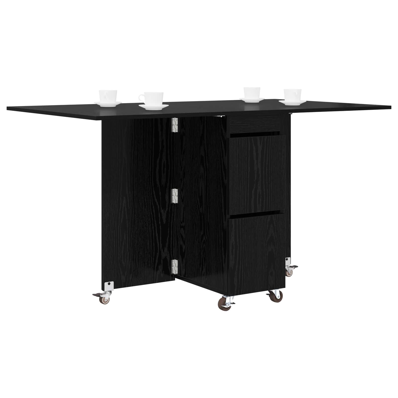 Esstisch 2 pcs 140 x 80 x 77 cm Holzwerkstoff Schwarze Eiche