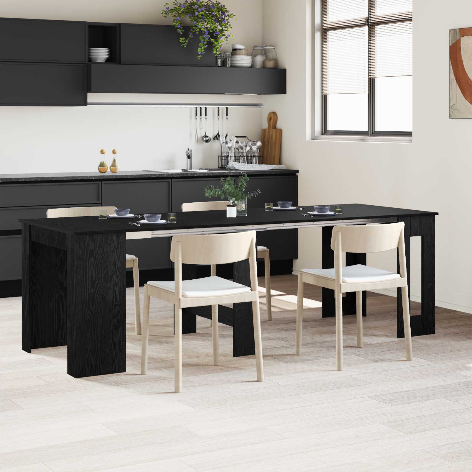 Esstisch 240 x 85 x 75 cm Holzwerkstoff Schwarze Eiche