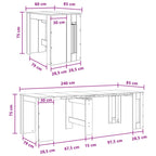 Esstisch 240 x 85 x 75 cm Holzwerkstoff Altholz Rechtwinklig