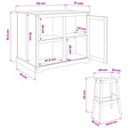 Kücheninsel Set mit Tür 3 pcs Weiß und Honigwachs Massiv-Kiefer