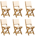 Außen Bistro-Stühle mit Kissen 6 pcs Cremeweiß 38 x 46 x 85 cm