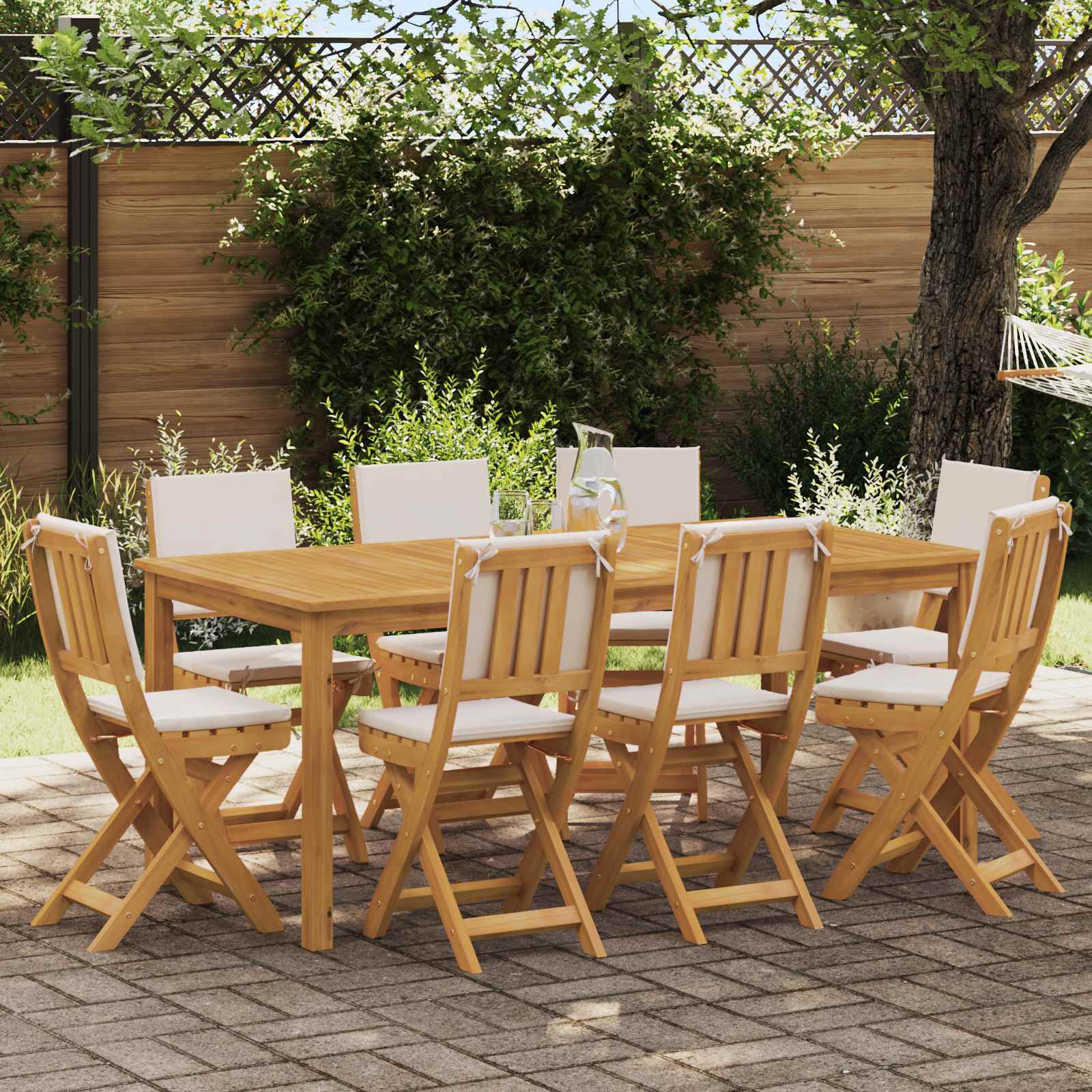 Außen Bistro-Stühle mit Kissen 8 pcs Cremeweiß 38 x 46 x 85 cm