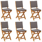 Außen Bistro-Stühle mit Kissen 6 pcs Dunkelgrau 38 x 46 x 85 cm