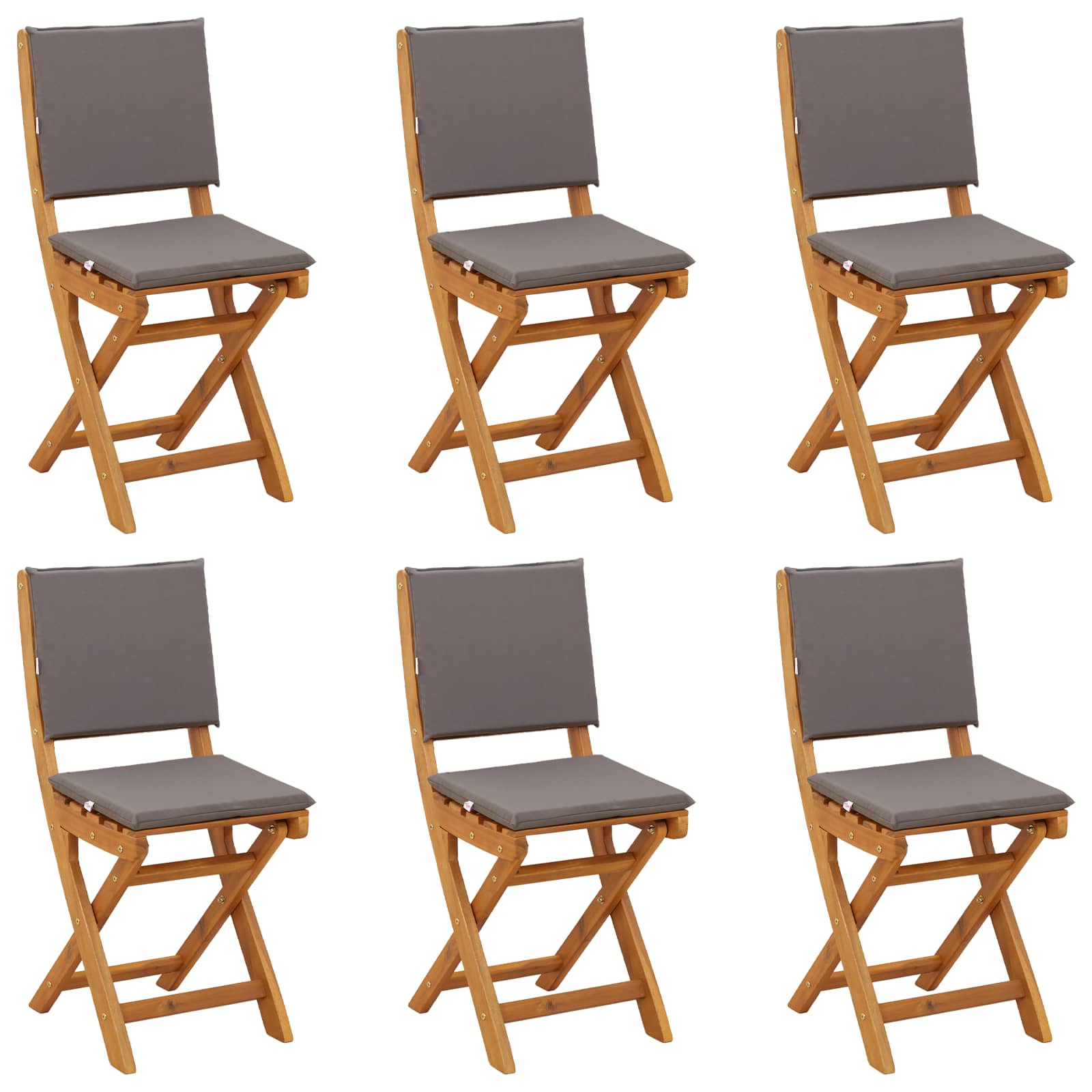 Außen Bistro-Stühle mit Kissen 6 pcs Dunkelgrau 38 x 46 x 85 cm