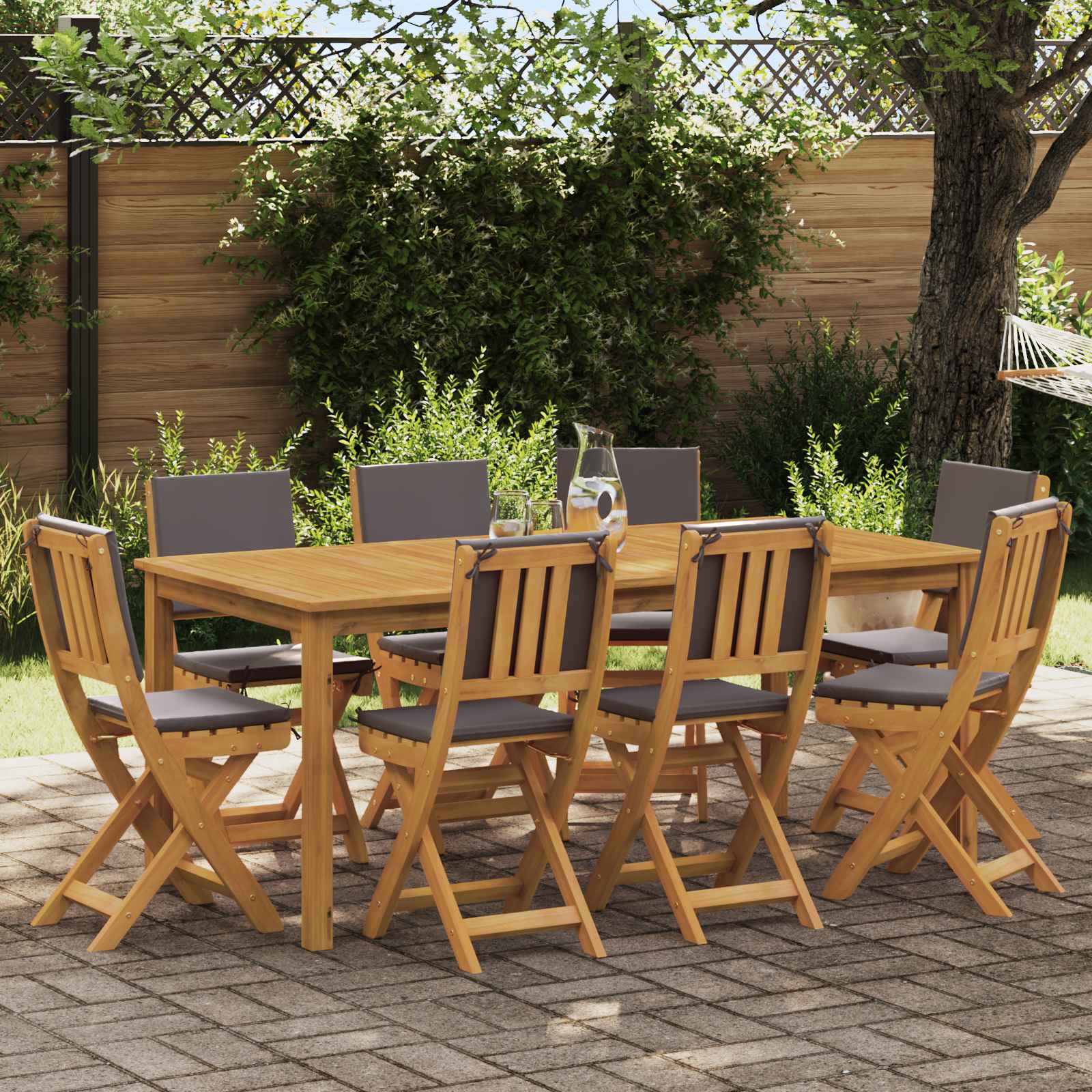 Außen Bistro-Stühle mit Kissen 8 pcs Dunkelgrau 38 x 46 x 85 cm