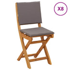 Außen Bistro-Stühle mit Kissen 8 pcs Dunkelgrau 38 x 46 x 85 cm