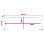 Sonnensegel Weiß 2 x 6 m HDPE