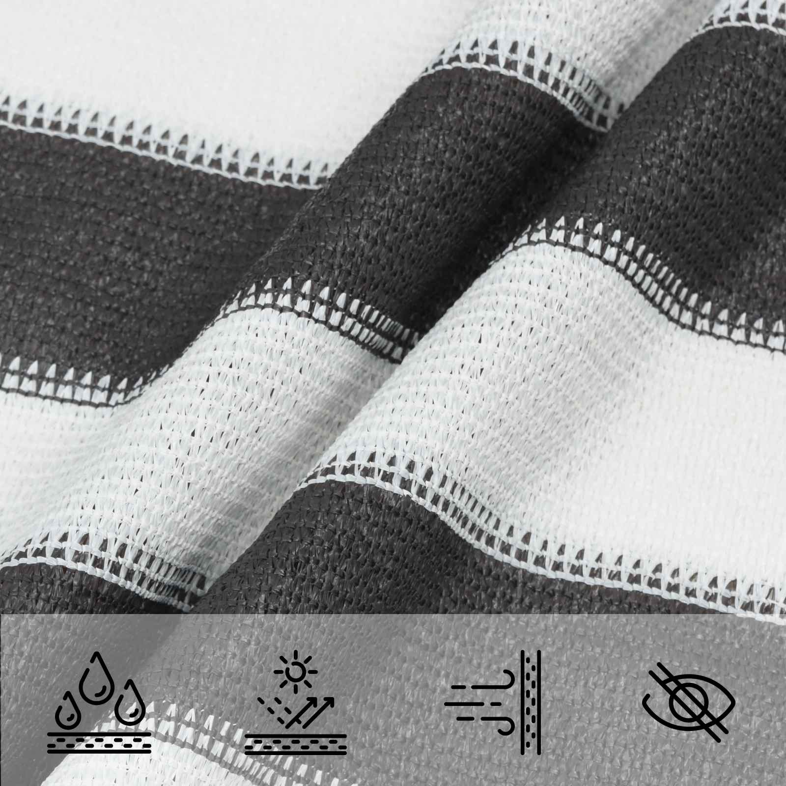 Sonnensegel Anthrazit und Weiß 2,5 x 5 m HDPE