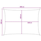 Sonnensegel Anthrazit und Weiß 5 x 6 m HDPE