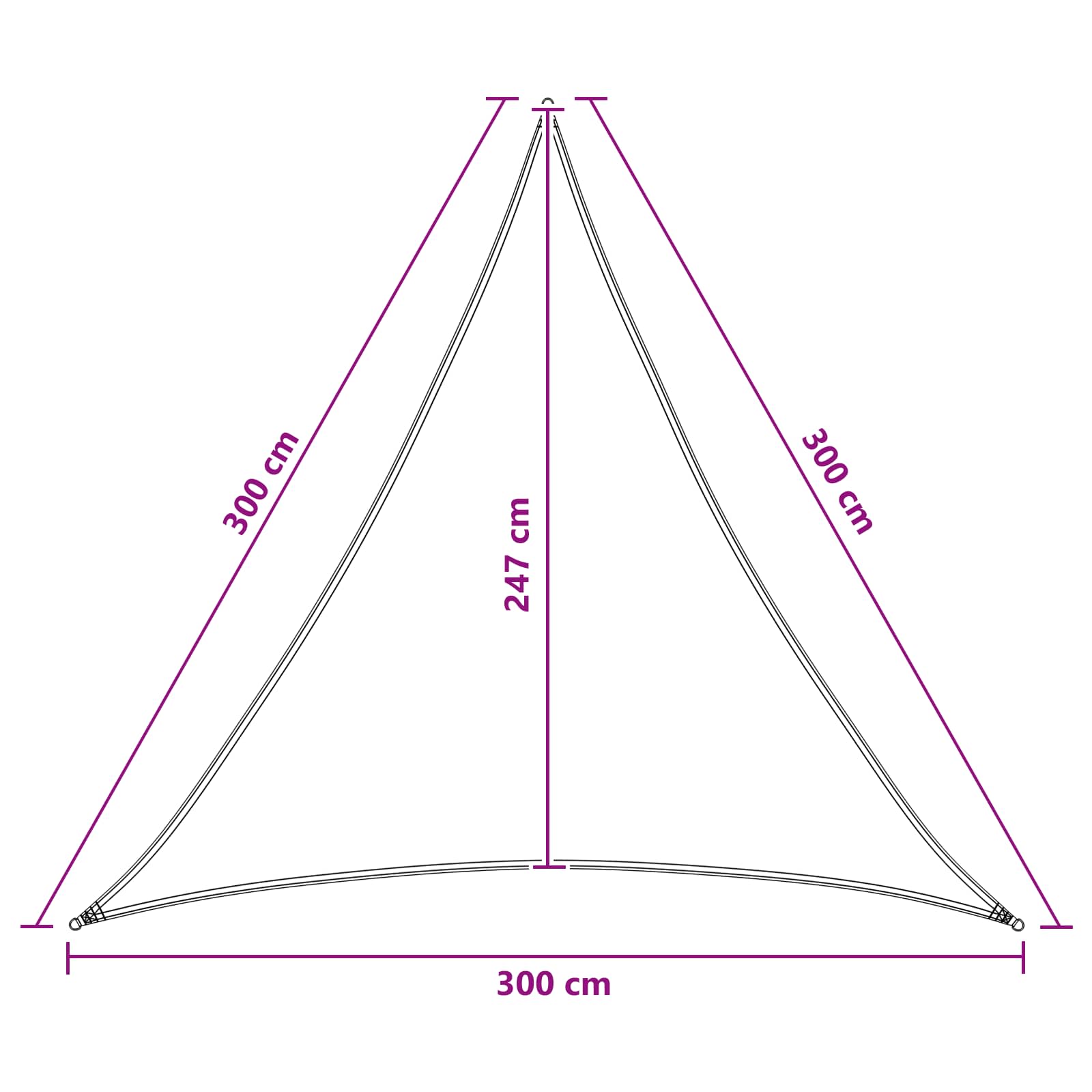 Sonnensegel 3 x 3 x 3 m HDPE