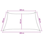 Sonnensegel Anthrazit und Weiß 3 / 4 x 2 m HDPE
