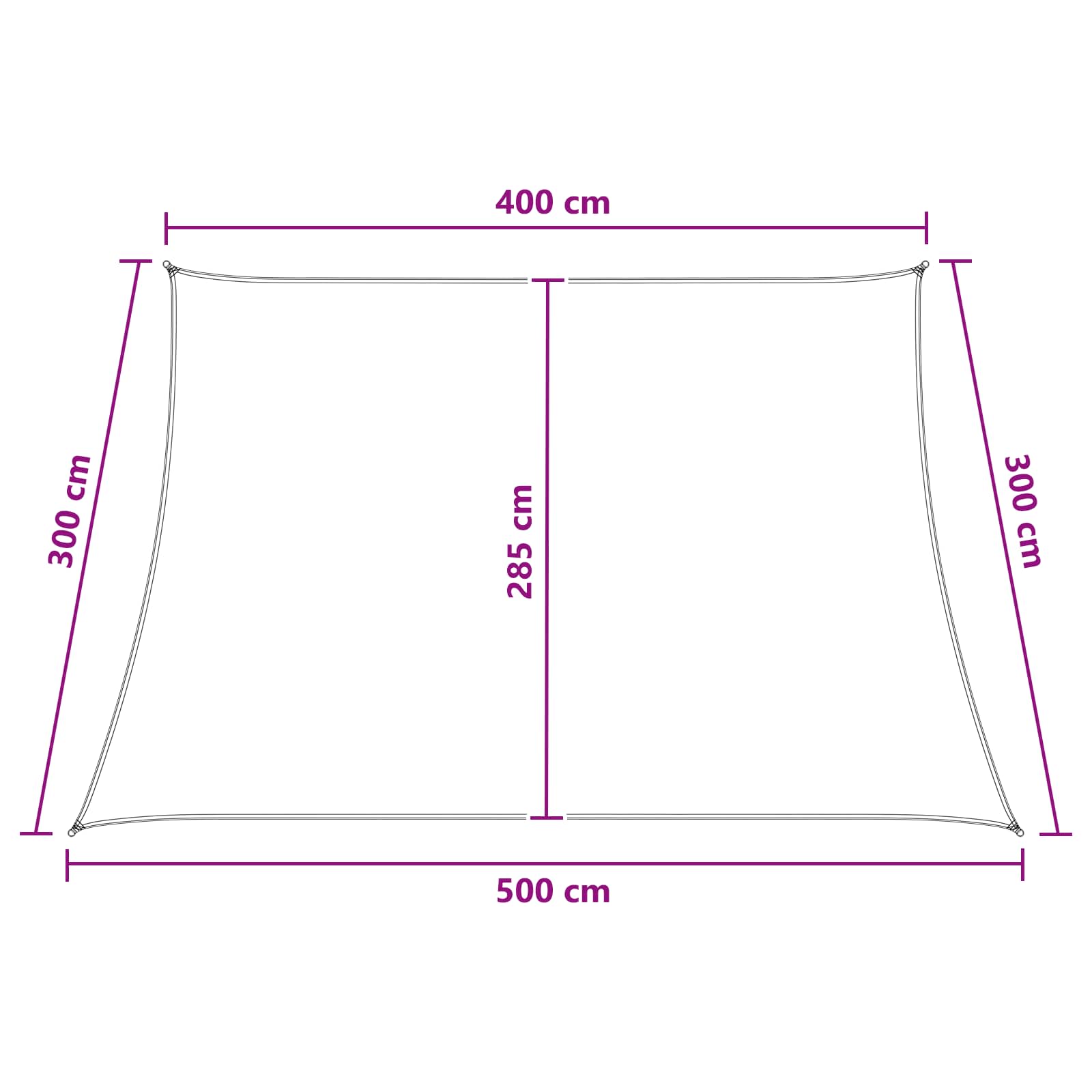 Sonnensegel Anthrazit und Weiß 4 / 5 x 3 m HDPE