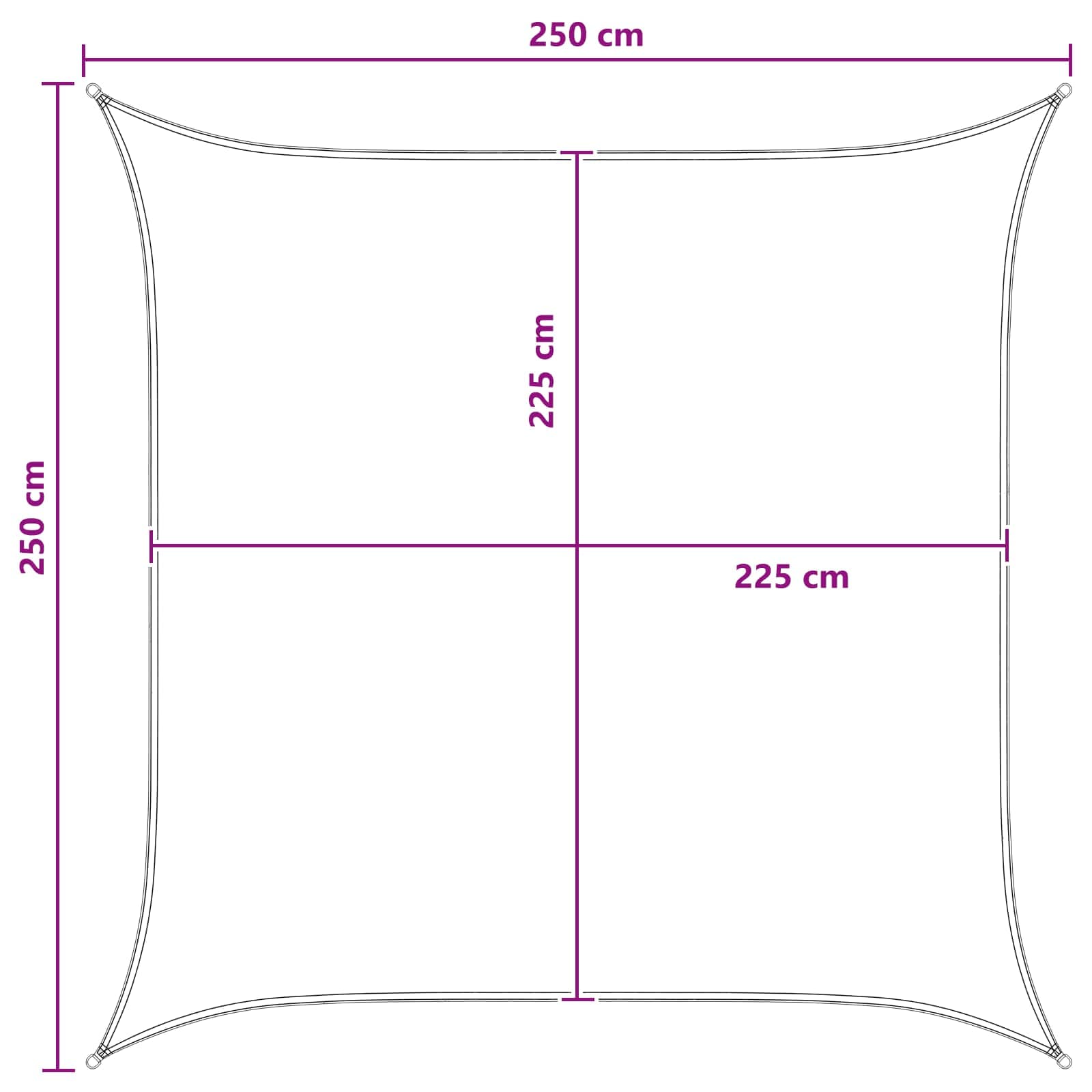 Sonnensegel Gelb und Weiß 2,5 x 2,5 m HDPE