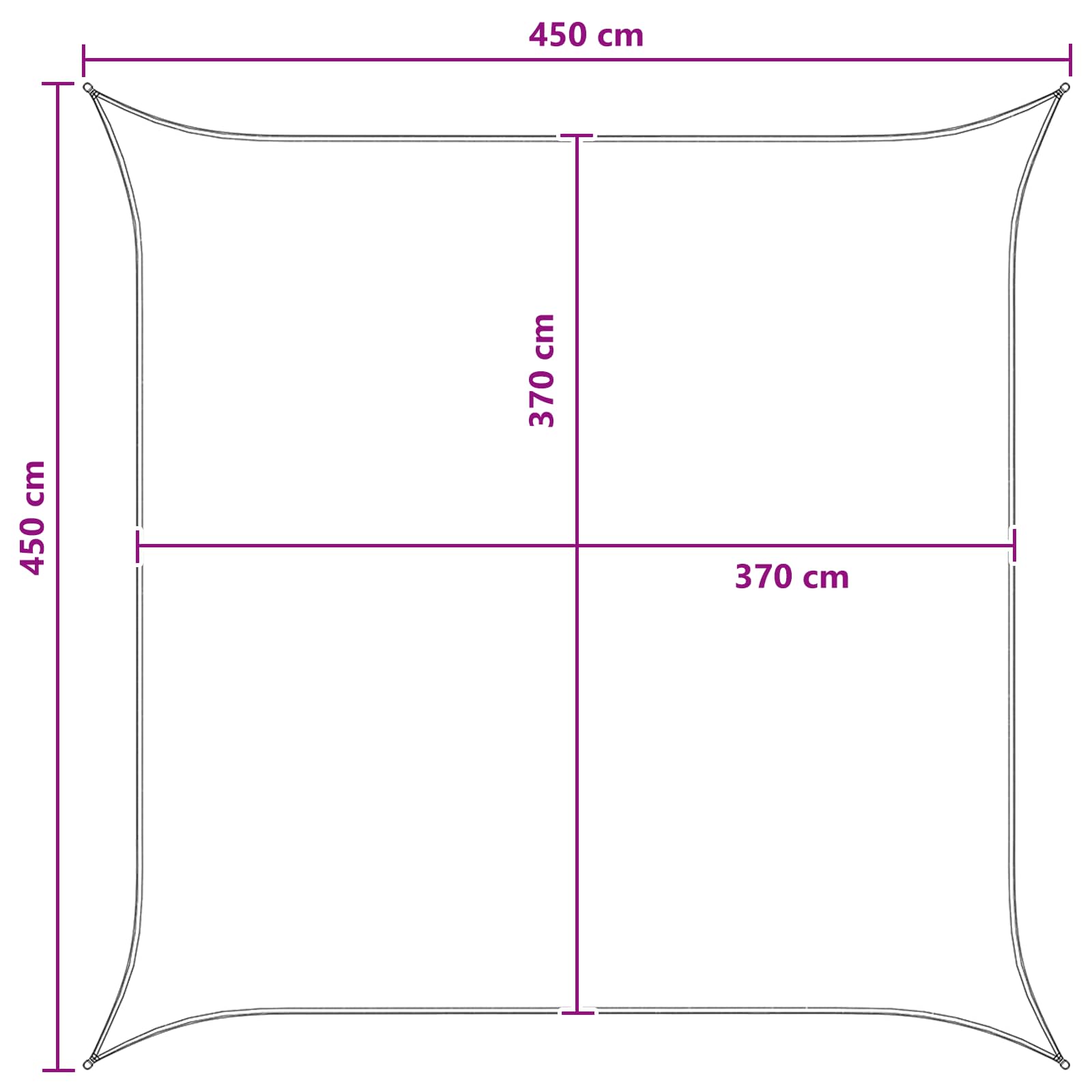 Sonnensegel Gelb und Weiß 4,5 x 4,5 m HDPE